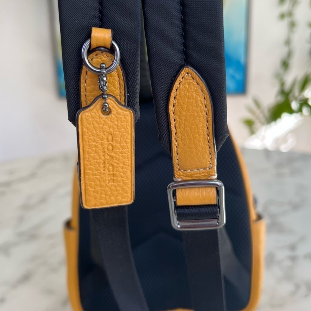 NWT COACH Mini Court Backpack Buttercup Yellow Pebble Leather - Picture 6 of 14